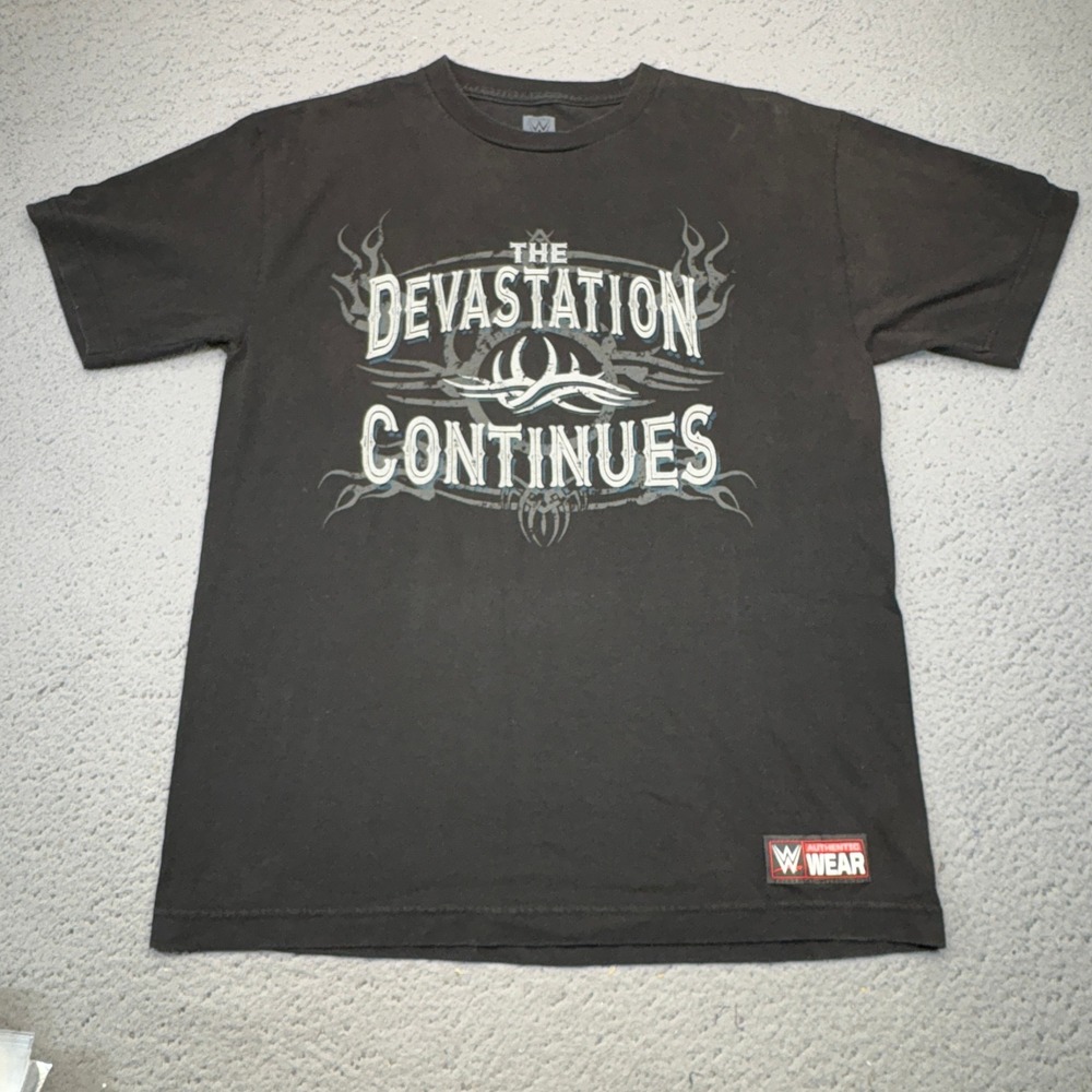 WWE Goldberg Shirt Mens Medium Black Devastation Continues Wrestling Graphic